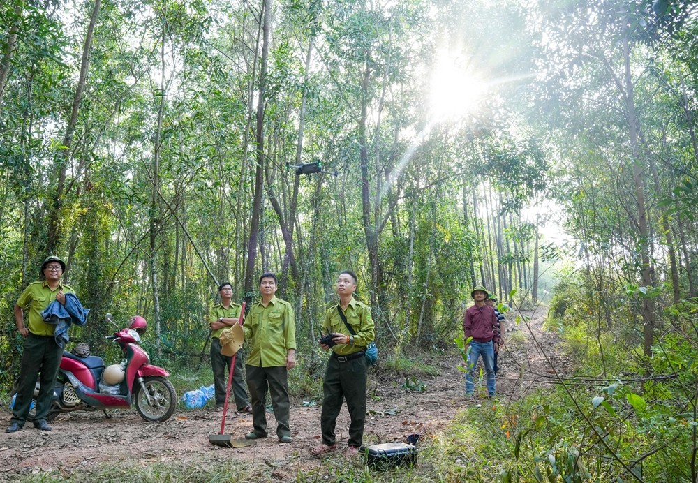 Ứng dụng công nghệ vào công tác quản lý, bảo vệ rừng. Ảnh: UBTP Huế