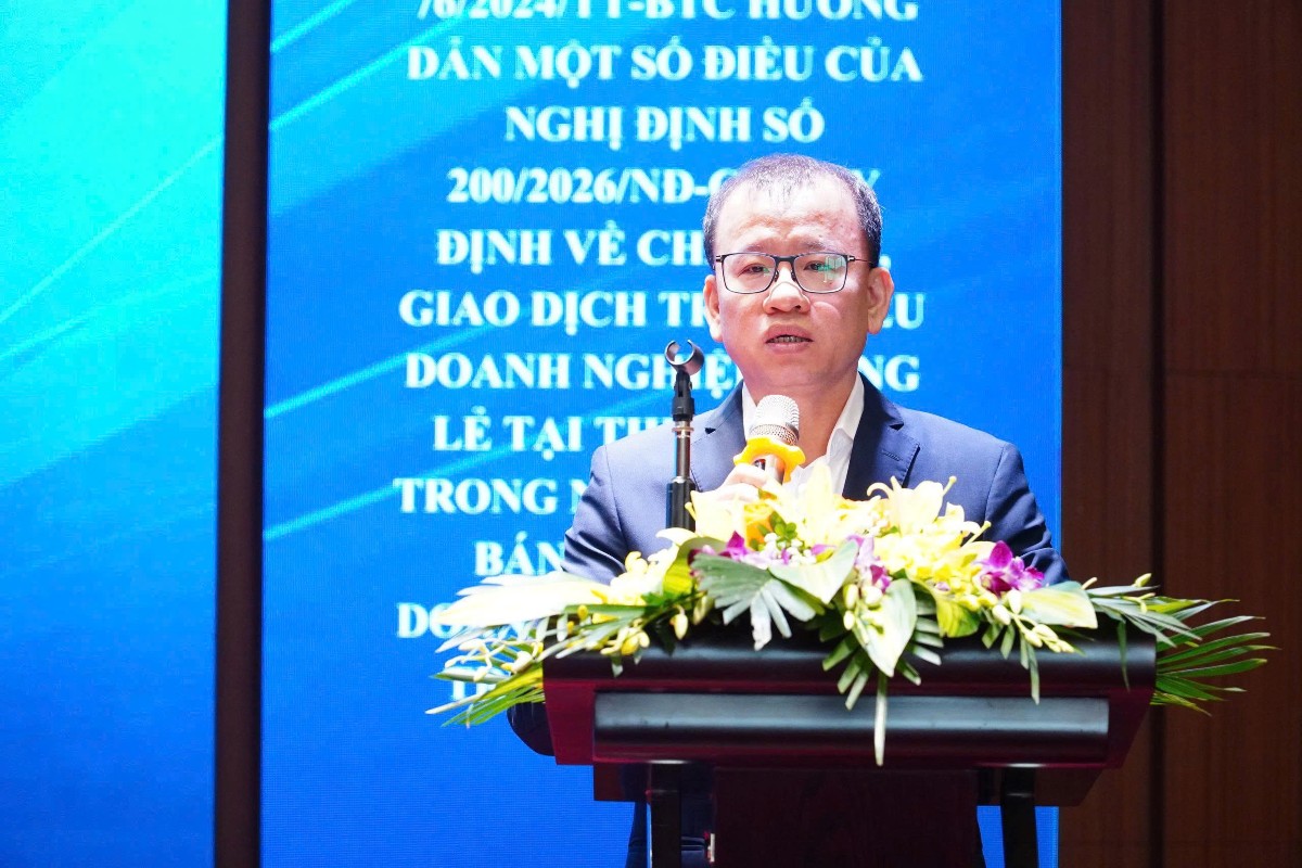 Phó Chủ tịch UBCKNN Nguyễn Hoàng Dương phát biểu tại hội nghị - Ảnh: UBCKNN.