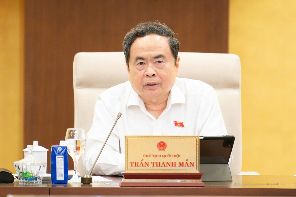 Chủ tịch Quốc hội Trần Thanh Mẫn phát biểu tại phiên họp. Ảnh: Quốc hội.