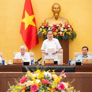 Chủ tịch Quốc hội Trần Thanh Mẫn phát biểu bế mạc Phiên họp. Ảnh: Cổng thông tin điện tử Quốc hội.