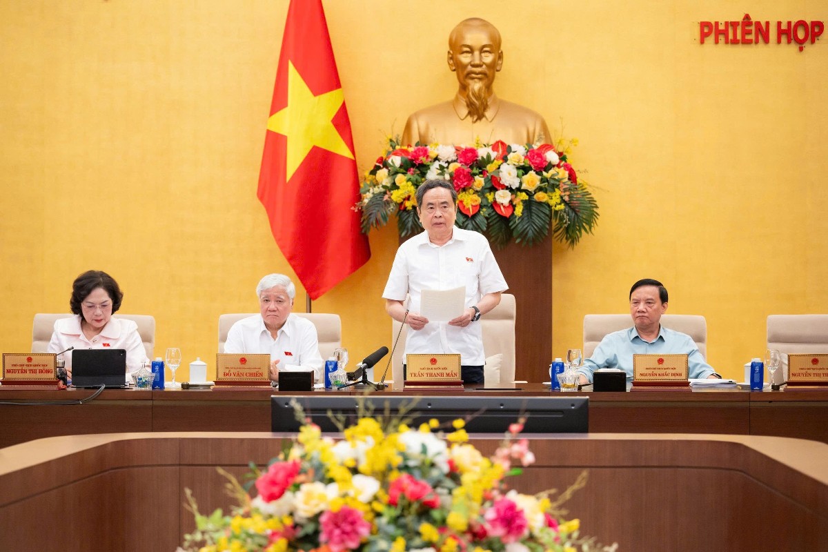 Chủ tịch Quốc hội Trần Thanh Mẫn phát biểu bế mạc Phiên họp. Ảnh: Cổng thông tin điện tử Quốc hội.
