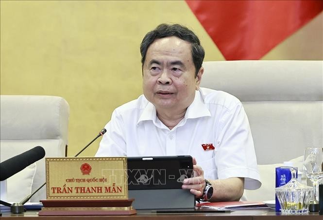 Chủ tịch Quốc hội Trần Thanh Mẫn phát biểu. Ảnh: TTXVN.