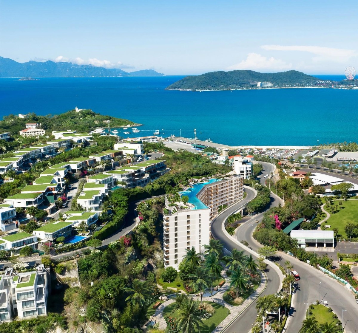 Anh Nguyen Oceanfront Horizon sở hữu địa thế tựa núi, hướng vịnh tại khu vực Nam Trần Phú, Nha Trang. Ảnh dự án.