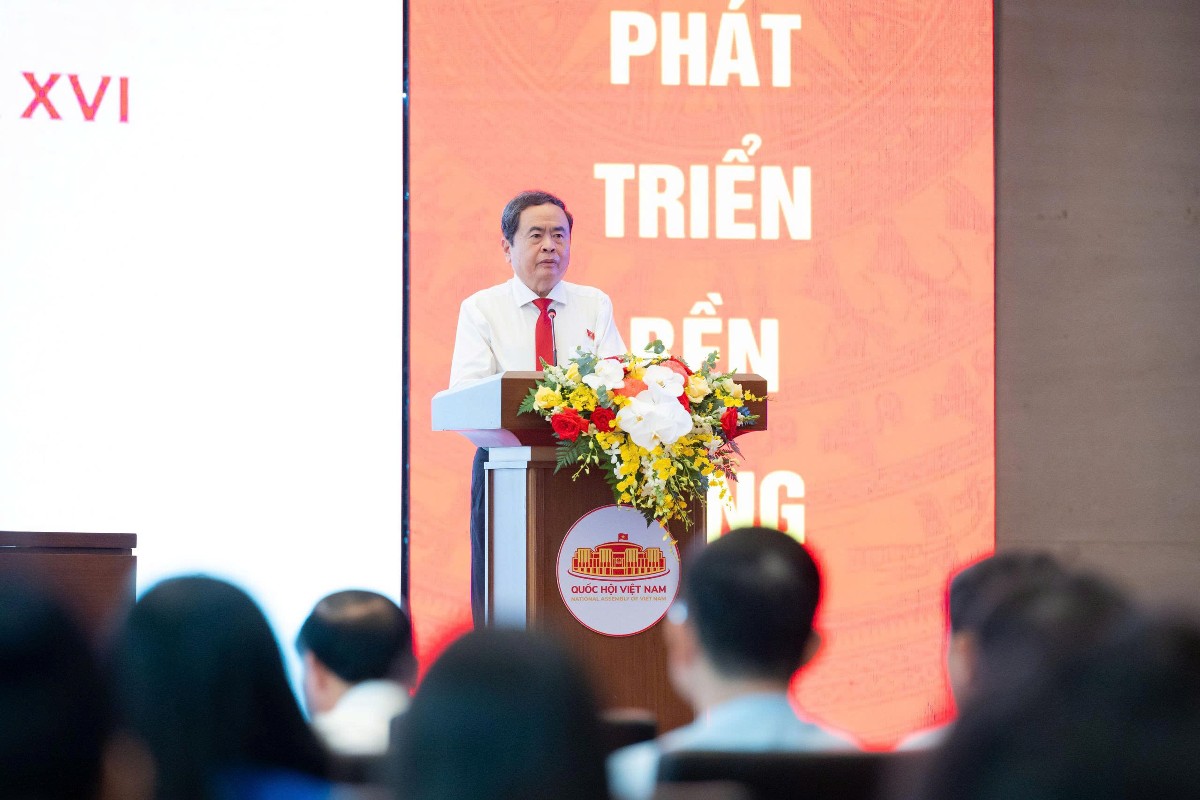 Chủ tịch Quốc hội Trần Thanh Mẫn phát biểu chỉ đạo tại Diễn đàn giám sát của Quốc hội. Ảnh: Cổng thông tin điện tử Quốc hội.
