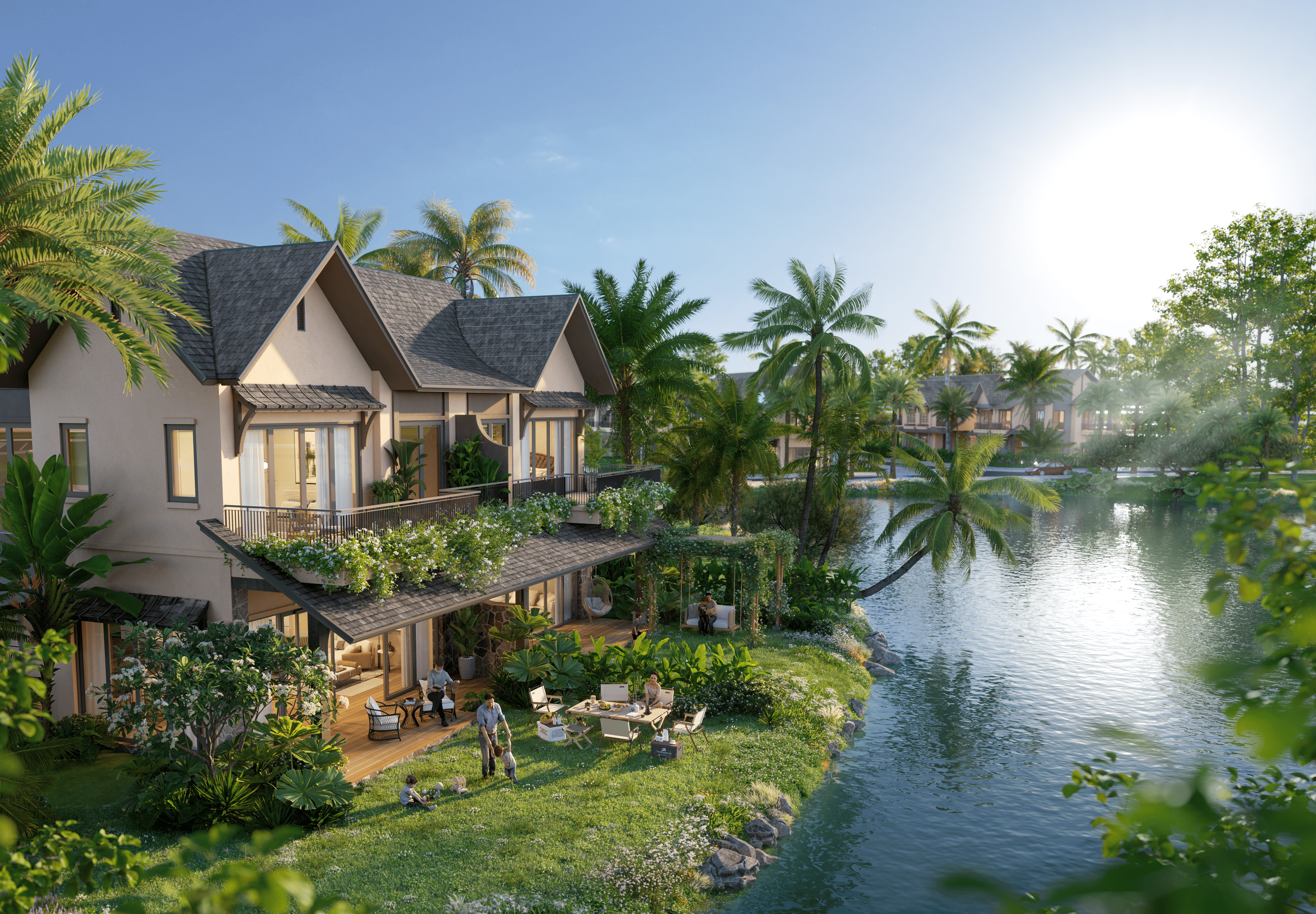 The Palm Island đem tới phong cách sống biệt thự đảo trẻ trung, năng động tại Eco Central Park. Ảnh: Phong Anh.