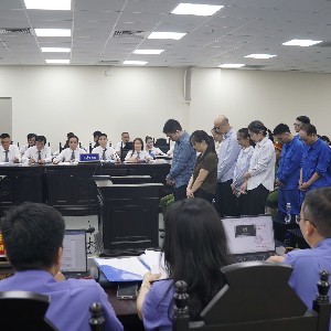 Quang cảnh phiên tòa. Ảnh:Như Nguyệt.