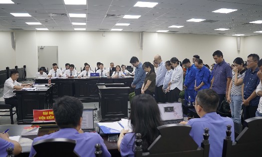 Quang cảnh phiên tòa. Ảnh:Như Nguyệt.