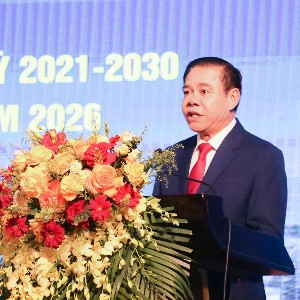 Chủ tịch UBND tỉnh Võ Trọng Hải Nghệ An phát biểu tại Hội nghị công bố điều chỉnh Quy hoạch tỉnh thời kỳ 2021-2030, tầm nhìn đến năm 2050. Ảnh: Kim Oanh