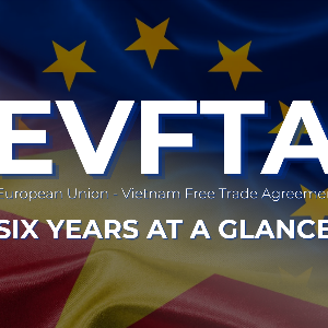 Biểu tượng 6 năm thực thi Hiệp định Thương mại tự do Việt Nam - EU. Nguồn: EuroCham.