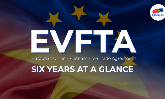 Biểu tượng 6 năm thực thi Hiệp định Thương mại tự do Việt Nam - EU. Nguồn: EuroCham.