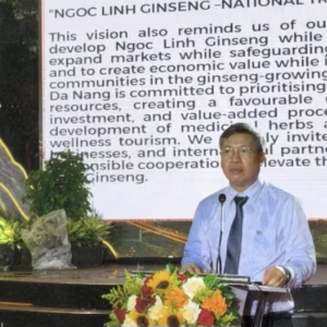 Ông Hồ Quang Bửu, Phó Chủ tịch UBND thành phố Đà Nẵng, phát biểu khai mạc Lễ hội. Ảnh Ngô Anh Văn