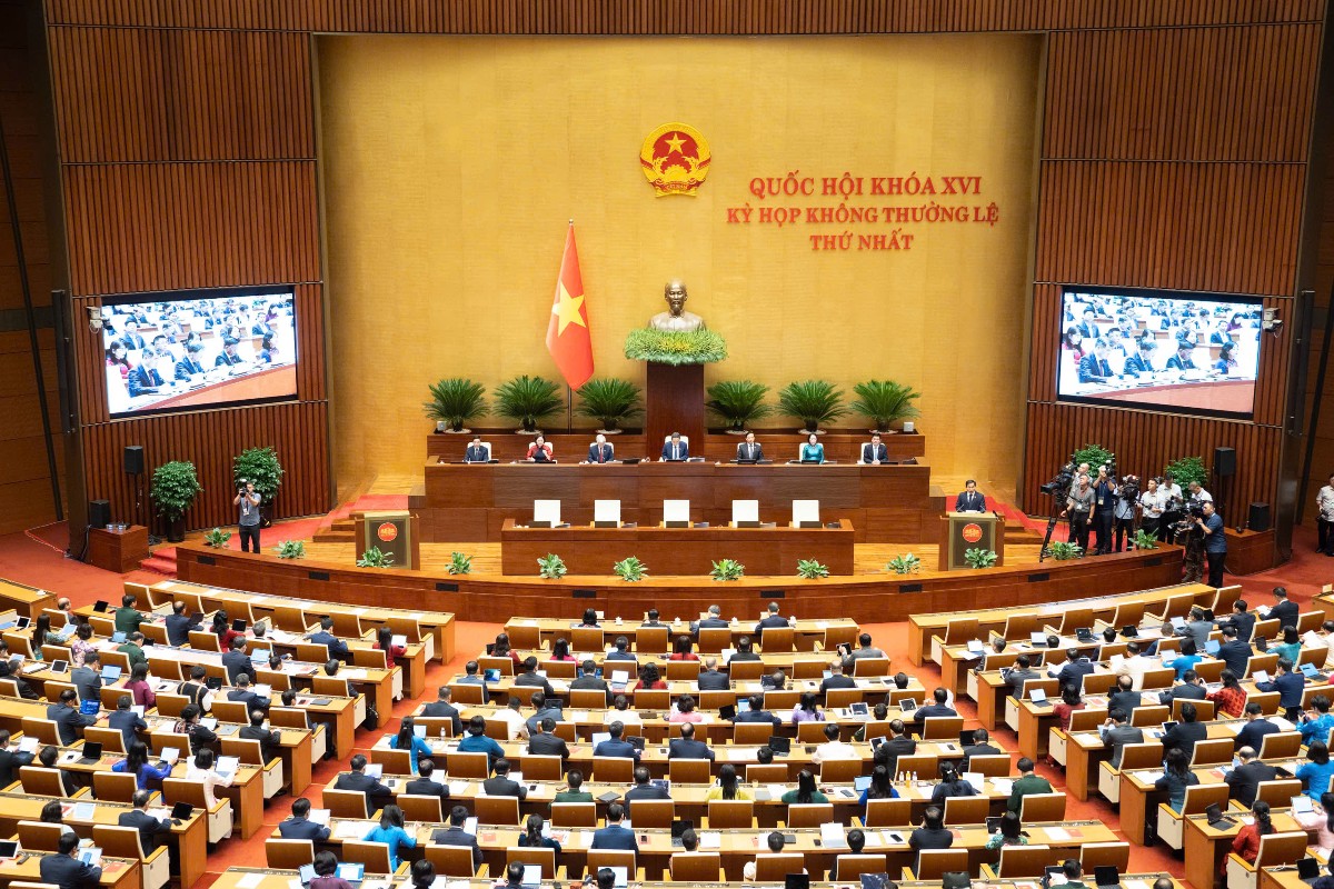 Quang cảnh Hội trường Kỳ họp không thường lệ thứ Nhất, Quốc hội khóa XVI. Ảnh: Cổng thông tin điện tử Quốc hội.
