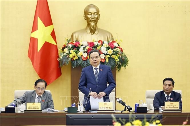 Chủ tịch Quốc hội Trần Thanh Mẫn phát biểu. Ảnh: TTXVN.