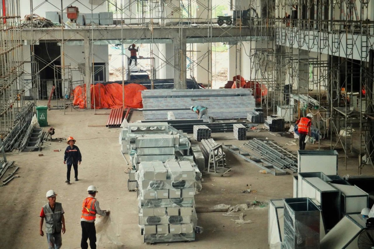 Thi công nhà ga Cảng hàng không Cà Mau - Ảnh: ACV.