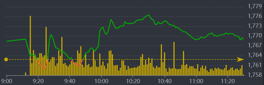 Diễn biến VN-Index sáng nay.