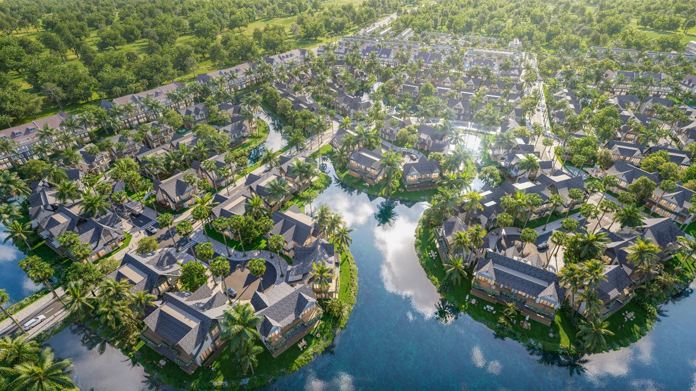 The Palm Island gồm 11 nhánh đảo bao quanh bởi mặt nước. Ảnh phối cảnh.
