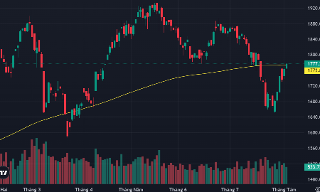 VN-Index đã vượt đường MA200 ngày.