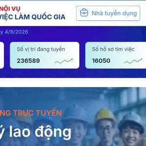 Nền tảng Sàn giao dịch việc làm quốc gia, ngày 4/8. Ảnh chụp màn hình.