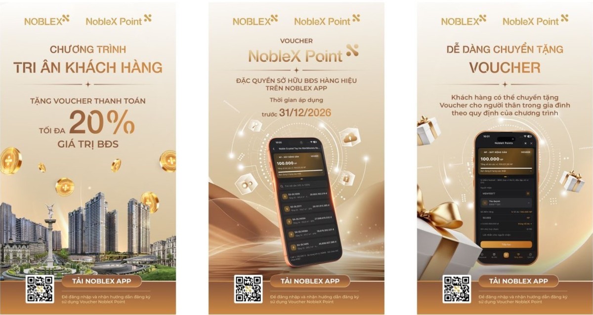 Khách hàng thân thiết của Sunshine sẽ được tặng Voucher NobleX Point có giá trị lên tới 10% giá trị hợp đồng gốc, có thể dùng thanh toán tối đa 20% giá trị bất động sản mới.