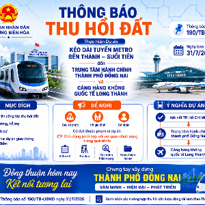 UBND phường Biên Hòa thông báo thu hồi đất - Ảnh: UBND phường Biên Hòa.