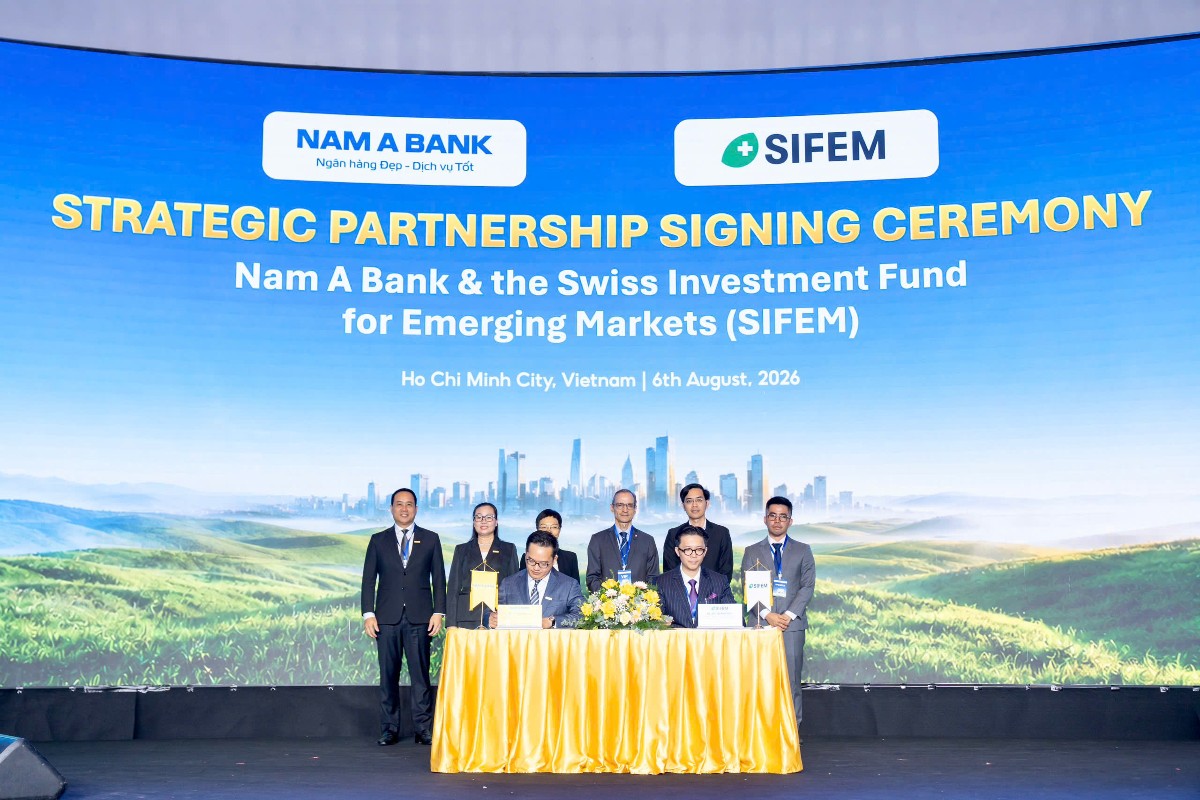 Nam A Bank ký kết thỏa thuận tín dụng xanh quốc tế với SIFEM AG - Ảnh: Nam A Bank.