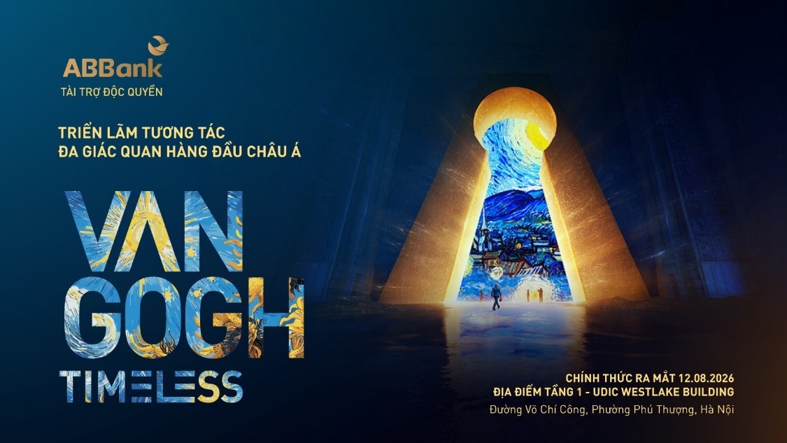 Với ABBank Megalive “Khai mở kiệt tác”, công chúng sẽ có thêm cơ hội sở hữu vé tham quan và loạt quà tặng “độc bản” từ Triển lãm “Van Gogh Timeless” – Van Gogh Xuyên không.