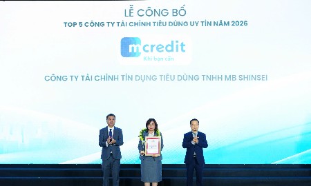 Mcredit ghi danh Top 5 Công ty tài chính tiêu dùng uy tín năm 2026