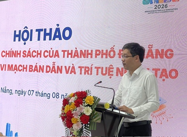 Phó giám đốc Sở KH&CN Đà Nẵng Lê Sơn Phong phát biểu tại phiên Hội thảo. Ảnh Ngô Anh Văn