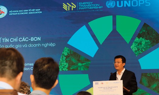The forum entitled “Promoting Cooperation on Internationally Transferred Mitigation Outcomes Towards the Implementation of National and Corporate Emission Reduction Commitments” takes place on July 23. (Photo: Vietnam Economic Times)