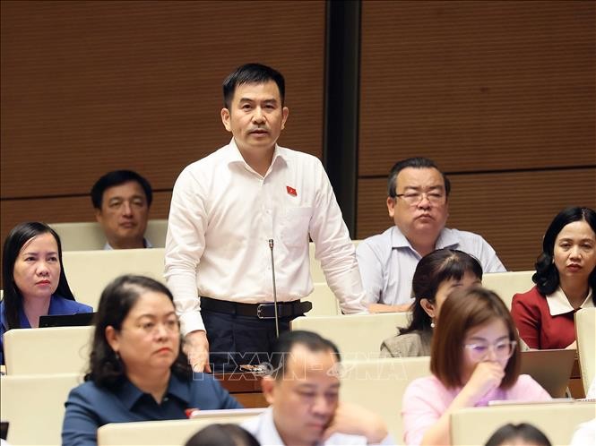 Đại biểu Quốc hội thành phố Đồng Nai Nguyễn Trung Kiên phát biểu. Ảnh: TTXVN