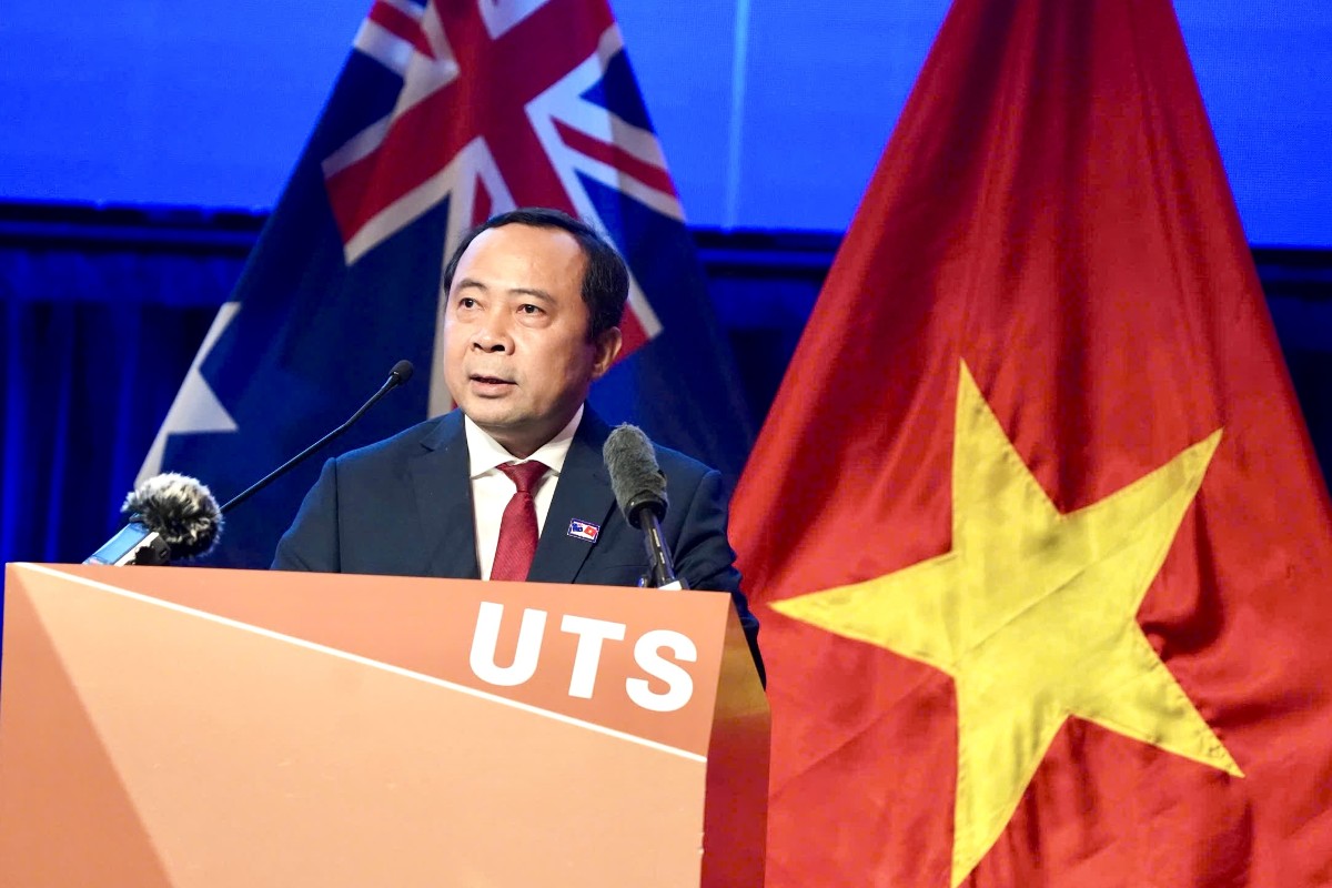 Bộ trưởng Vũ Hải Quân phát biểu tại Diễn đàn Tech Connect Việt Nam - Australia 2026. Ảnh: MST.