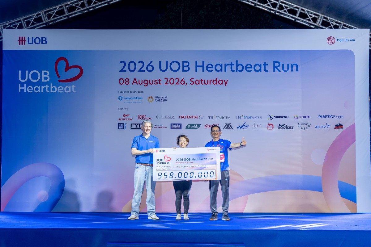 Ngân hàng UOB Việt Nam gây quỹ đạt kỷ lục hơn 950 triệu đồng thông qua Giải chạy bộ UOB Heartbeat Run 2026 - Ảnh UOB Việt Nam.
