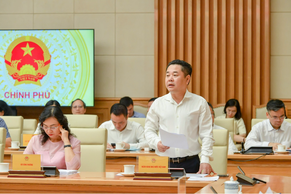Ông Nguyễn Ngọc Cảnh, Phó Thống đốc Ngân hàng Nhà nước phát biểu tại buổi làm việc (Ảnh: Đức Khanh).