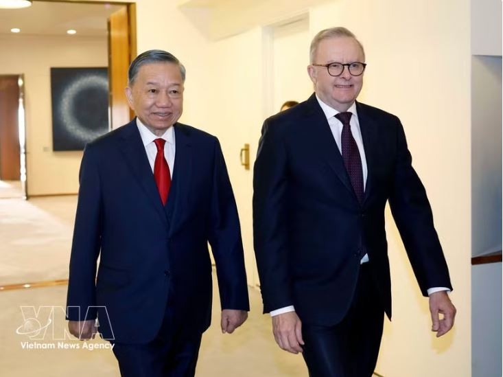 Top Vietnamese leader holds talks with Australian PM