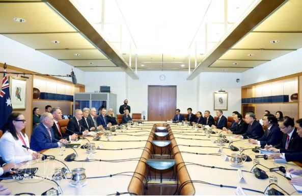 At the talks between General Secretary of the CPV Central Committee and President To Lam and Australian Prime Minister Anthony Albanese (Photo: VNA)