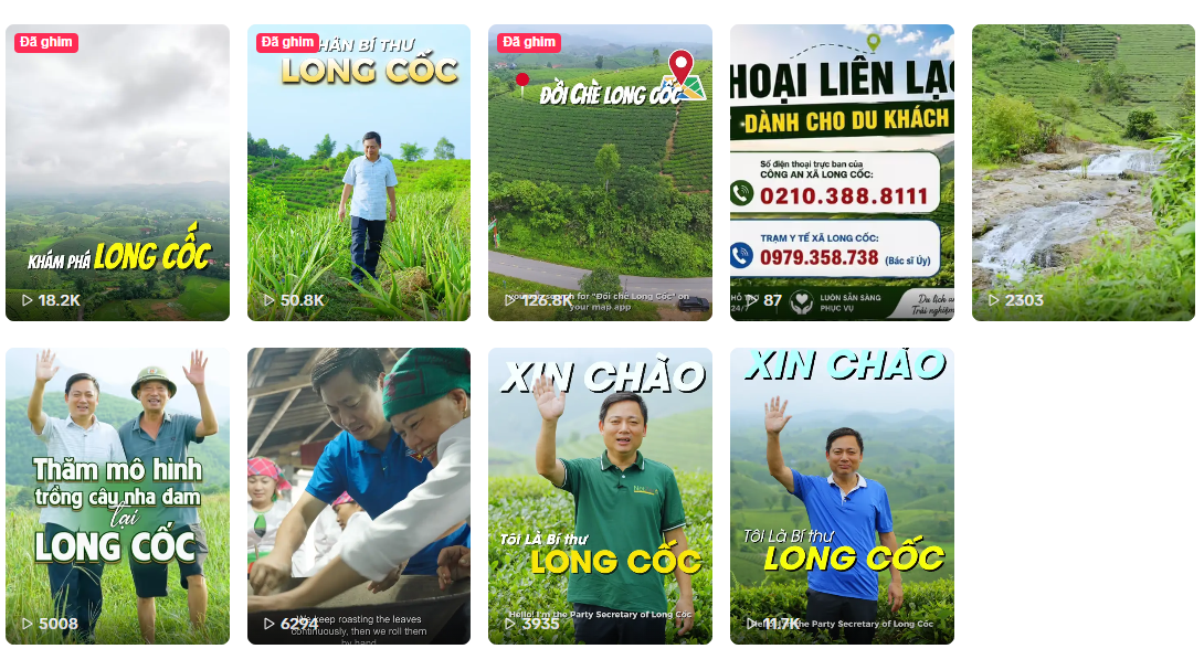 Bí thư Đảng ủy xã Long Cốc Nguyễn Hoàng Trung xuất hiện trong các video trên kênh Amazing Long Cốc. Ảnh chụp màn hình.