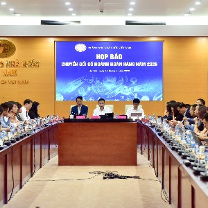 Sự kiện Chuyển đổi số ngành ngân hàng 2026 có chủ đề “Ngân hàng thông minh trong kỷ nguyên dữ liệu và AI” (Ảnh: SBV).