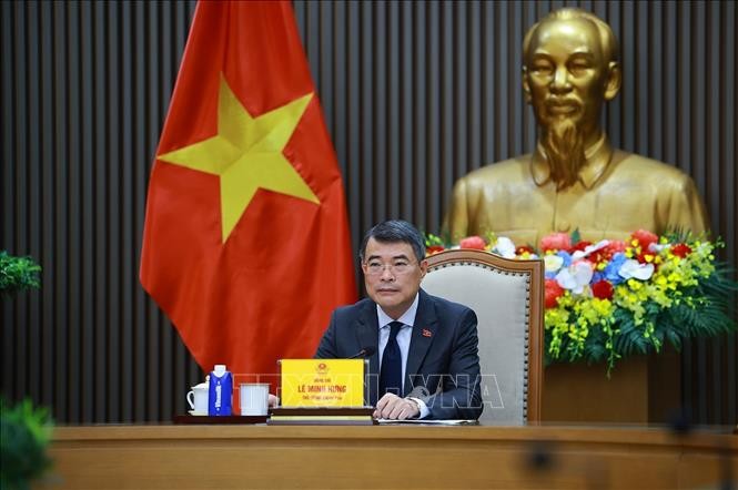 Thủ tướng L&ecirc; Minh Hưng điện đ&agrave;m với Thủ tướng H&agrave; Lan Rob Jetten. Ảnh: Dương Giang &ndash; TTXVN