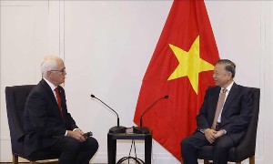 Tổng Bí thư, Chủ tịch nước Tô Lâm tiếp nguyên Thủ tướng Australia Malcolm Turnbull AC, Chủ tịch Công ty công nghệ Advanced Navigation. Ảnh: Thống Nhất – TTXVN