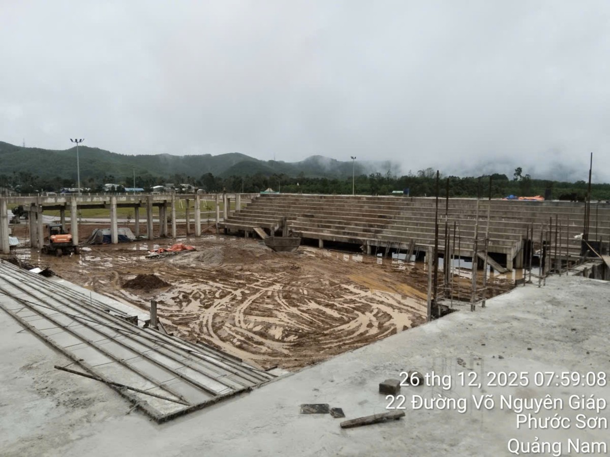 PVC - Bình Sơn đang xây dựng Khu Thể thao Phước Sơn - tỉnh Quảng Nam. Nguồn: PVC - Bình Sơn.