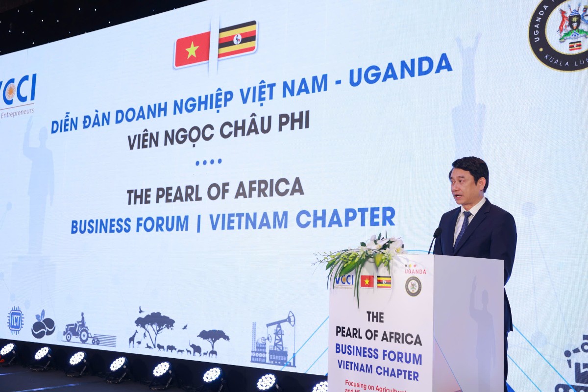 Thứ trưởng Bộ Ngoại giao Lê Anh Tuấn phát biểu tại diễn đàn. Ảnh: Song Hà.
