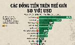 Những đồng tiền tăng, giảm mạnh nhất so với USD