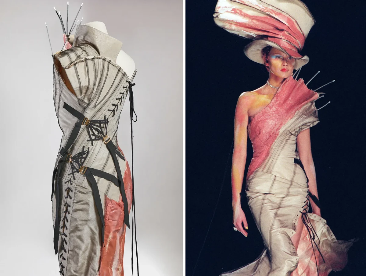 Mẫu đầm dạ hội bằng lụa vẽ tay thuộc bộ sưu tập Christian Dior Haute Couture Xuân-Hè 2000 do Galliano thiết kế đã được bán với giá 510.000 euro. Ảnh: George Mavrikos/Getty Images