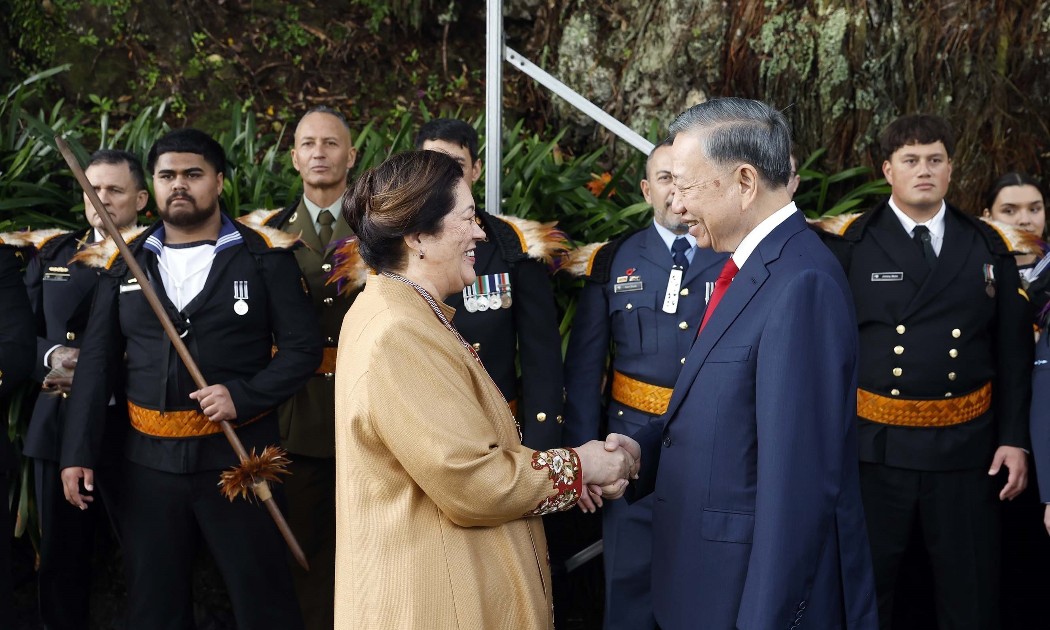 Tổng Bí thư, Chủ tịch nước Tô Lâm và Toàn quyền New Zealand Cindy Kiro. Ảnh: Thống Nhất – TTXVN