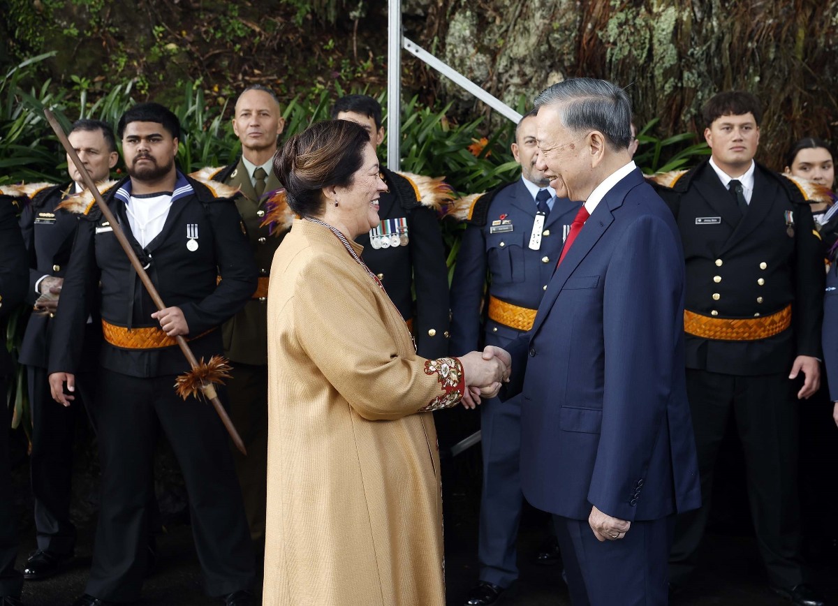 Tổng Bí thư, Chủ tịch nước Tô Lâm và Toàn quyền New Zealand Cindy Kiro. Ảnh: Thống Nhất – TTXVN