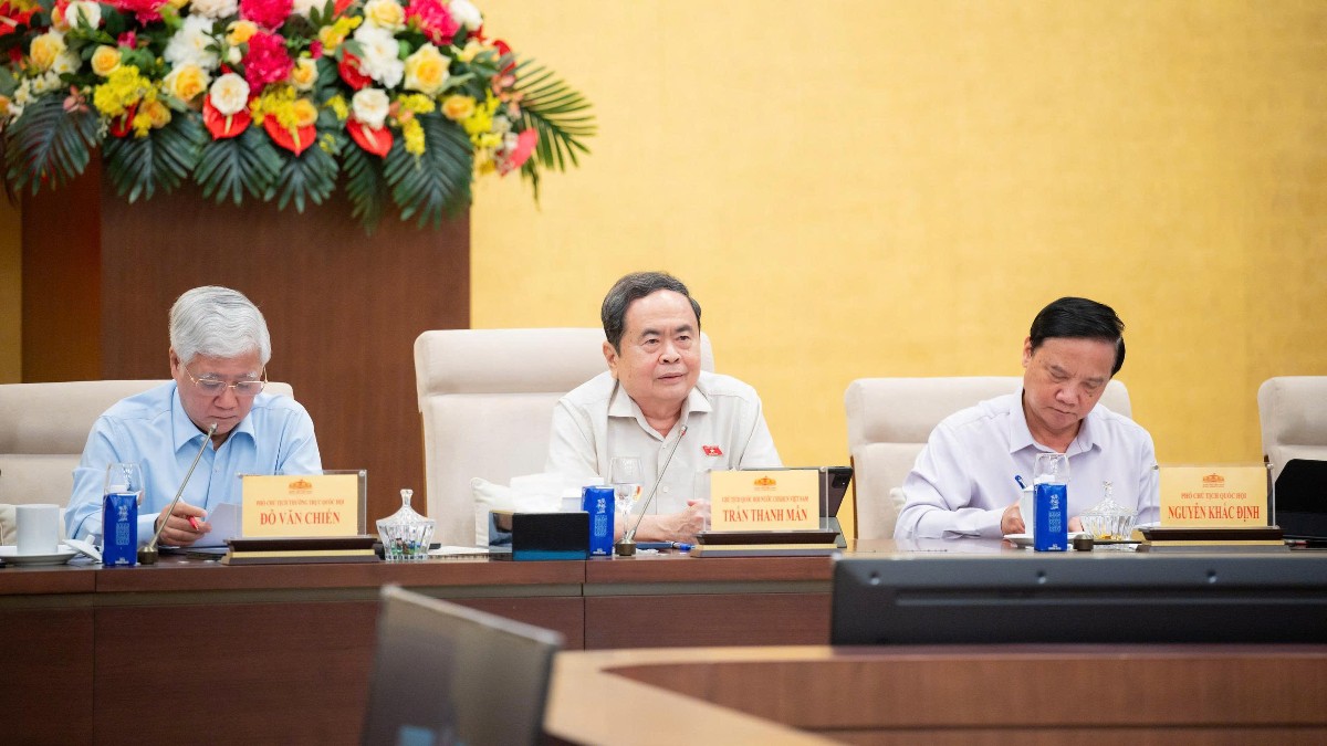 Chủ tịch Quốc hội Trần Thanh Mẫn phát biểu. Ảnh: Cổng thông tin điện tử Quốc hội.