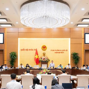 Quang cảnh Phiên họp thứ 5 của Ủy ban Thường vụ Quốc hội, chiều 14/8. Ảnh: Cổng thông tin điện tử Quốc hội.