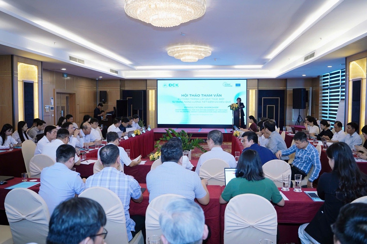 Hội thảo tham vấn dự thảo thành lập Quỹ thúc đẩy sử dụng năng lượng tiết kiệm và hiệu quả. Ảnh: VNEEP.