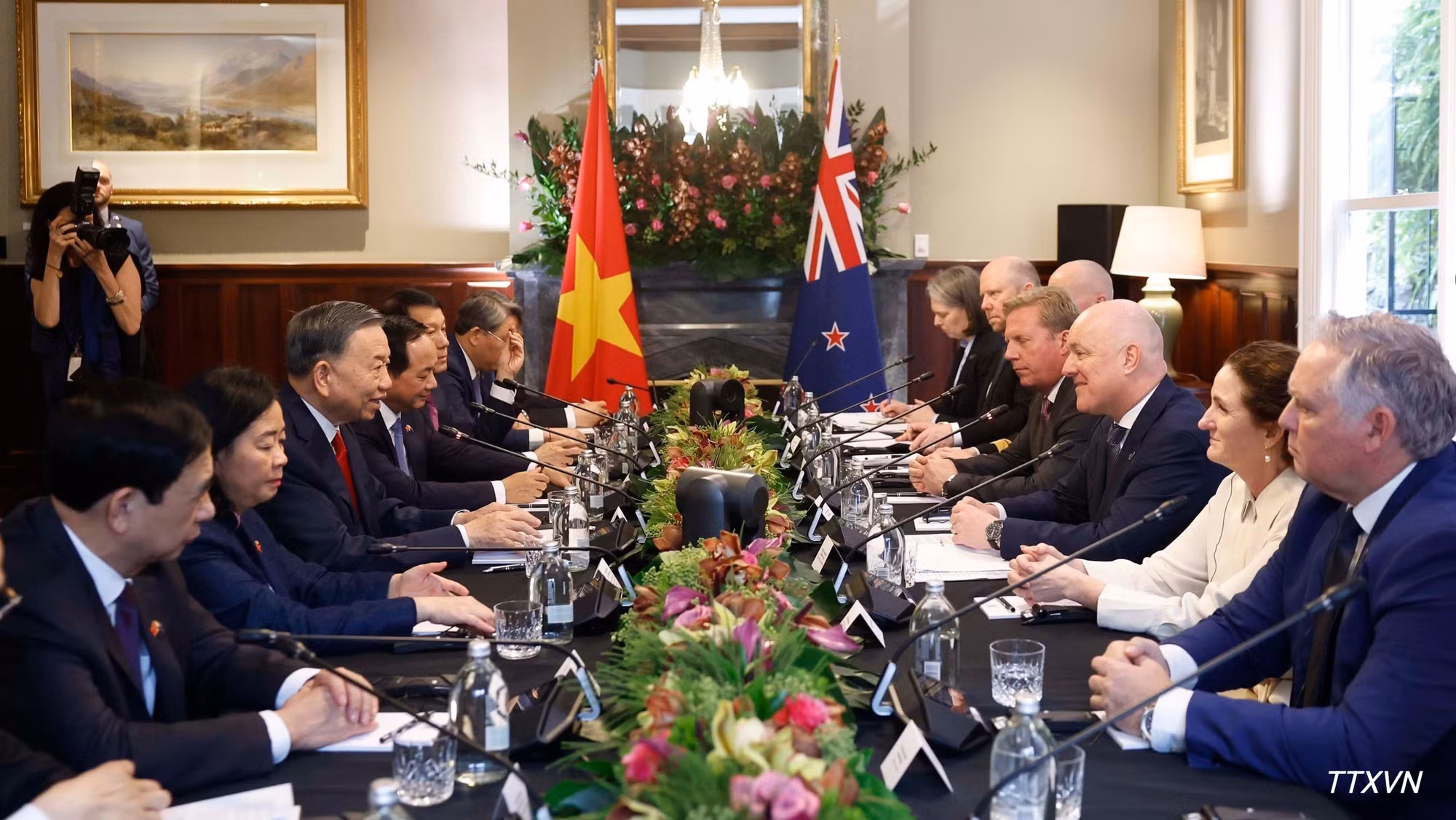 Tổng Bí thư, Chủ tịch nước Tô Lâm hội đàm chính thức với Thủ tướng New Zealand Christopher Luxon. Ảnh: Thống Nhất/TTXVN