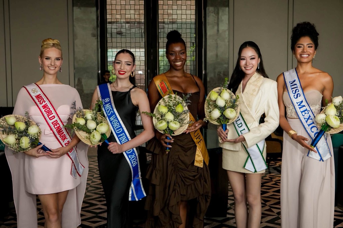 Các hoa hậu dự thi Miss World 2026 được chào đón nồng nhiệt tại Hạ Long. Ảnh: Miss World
